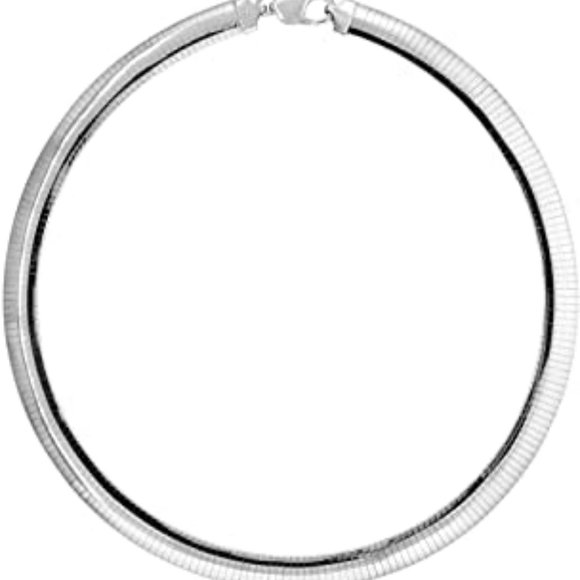 Stainless Steel Flat Omega Necklace - Picture 2 of 13